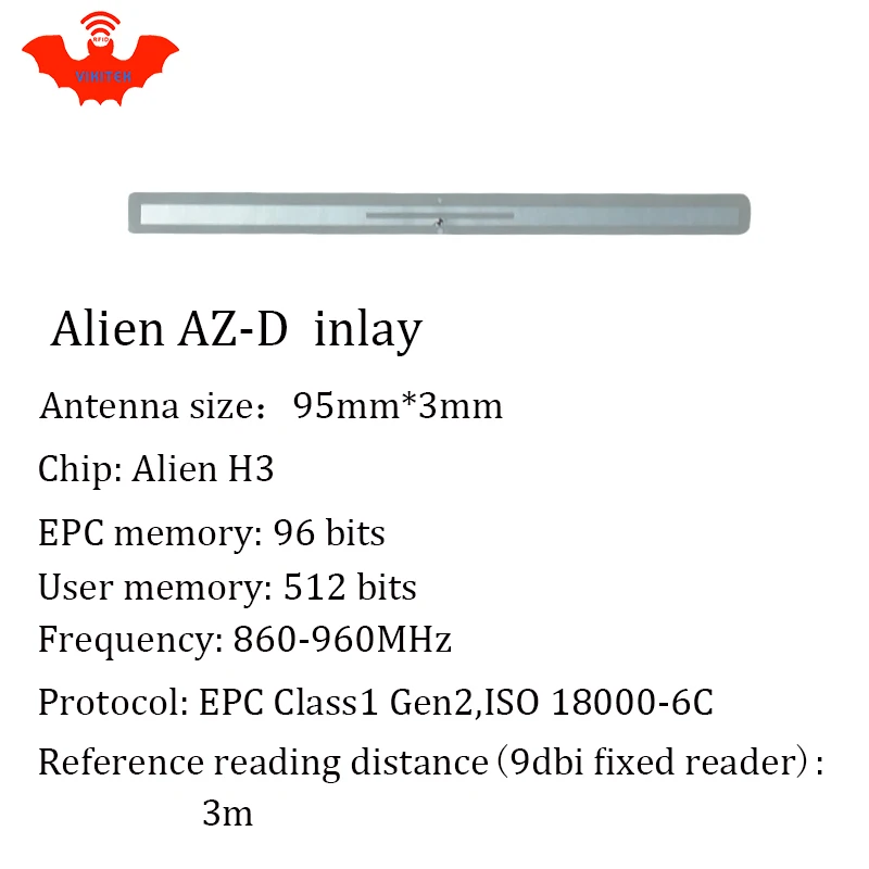 UHF RFID Метка Alien AZ D сухой инкрустацией 915 МГц 900 868 860 960 Higgs3 EPCC1G2 6C смарт карта