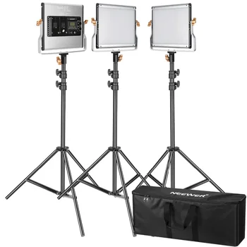 

Neewer 3 Packs Dimmable Bi-color 480 LED Video Light and Stand Lighting Kit:3200-5600K CRI 96+ LED Panel, 200cm Light Stand