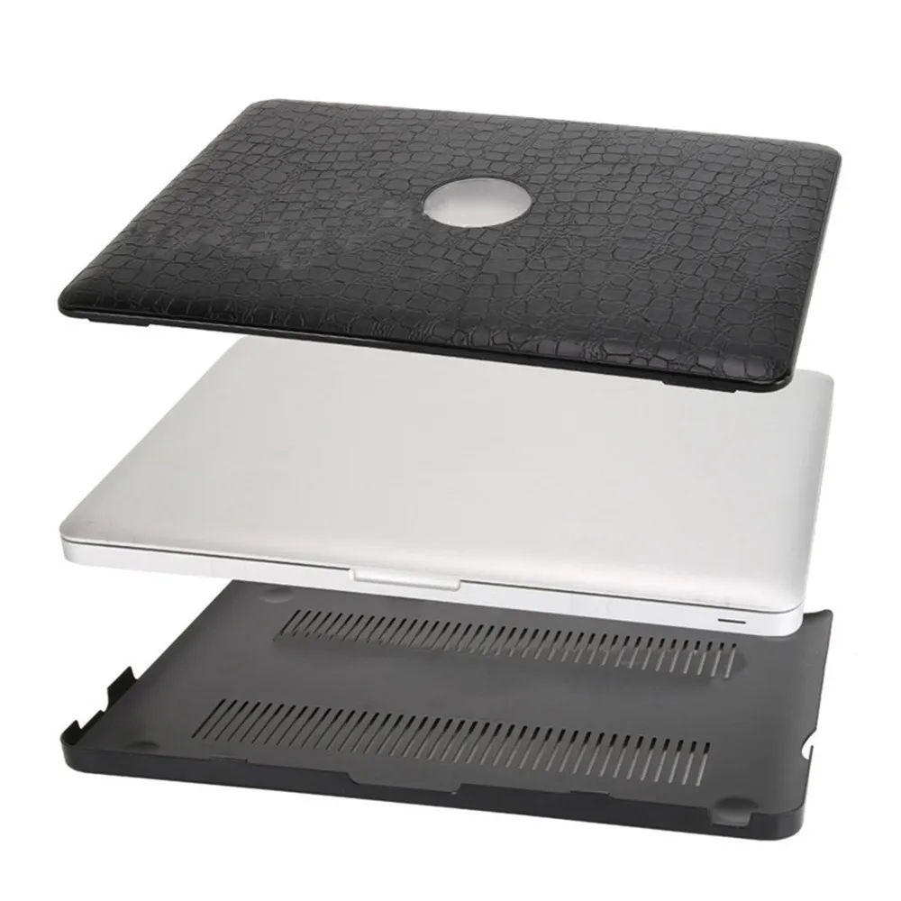 Чехол для ноутбука с крокодиловым узором для Macbook Air Pro retina 11 12 13 15 из искусственной кожи с полым логотипом