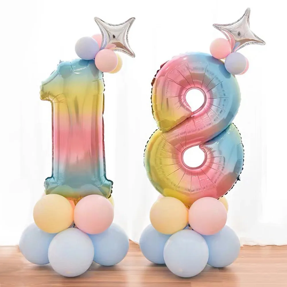 1st на день рождения воздушные шары День рождения воздушные шары из фольги в виде цифр деревенский Свадебный шар День рождения украшения для детей