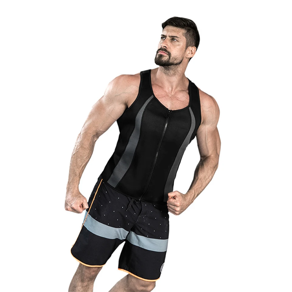 Clomplu неопрен утягивающие корректирующие топы Для Мужские Черные похудения без рукавов жилет размера плюс S-3XL брюшной бандаж для мужчин