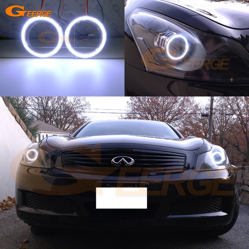 Для Infiniti G35 G37 2007 2008 2009 ксенон отличное Ультра яркое освещение COB LED Angel Eyes Kit Halo Кольцо