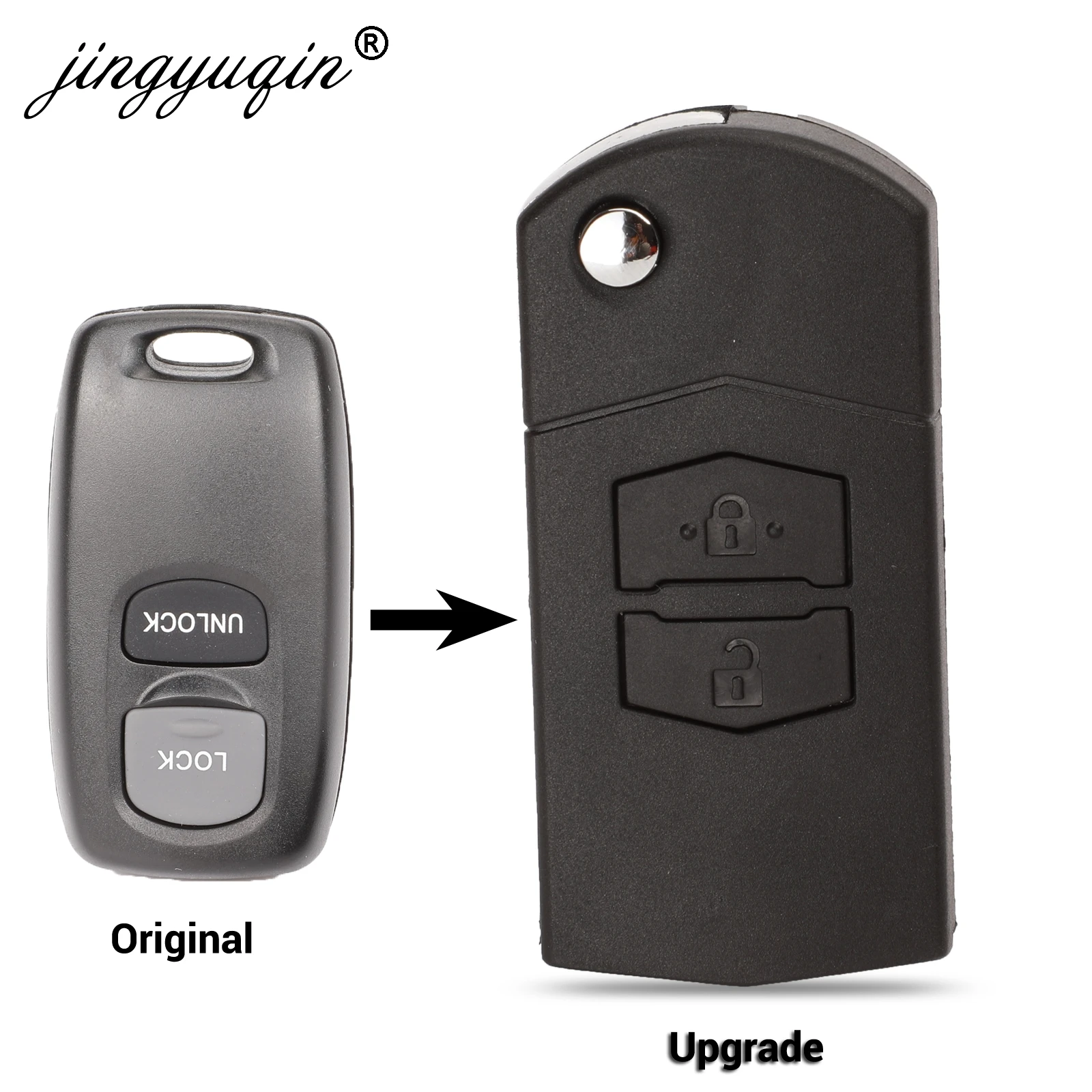 Jingyuqin-nuovo-aggiornamento-2-pulsanti-Car-Remote-Flip-Keyless-Entry-Shell-per-Mazda-2-3-6.jpg Keyforkess nuovo aggiornamento 2 pulsanti Car Remote Flip Keyless Entry Shell per Mazda 2 3 6 323 626 Fob Control Key Case sostituzione - Jingyuqin nuovo aggiornamento 2 pulsanti Car Remote Flip Keyless Entry Shell per Mazda 2 3 6