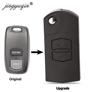 Keyforkess nuovo aggiornamento 2 pulsanti Car Remote Flip Keyless Entry Shell per Mazda 2 3 6 323 626 Fob Control Key Case sostituzione