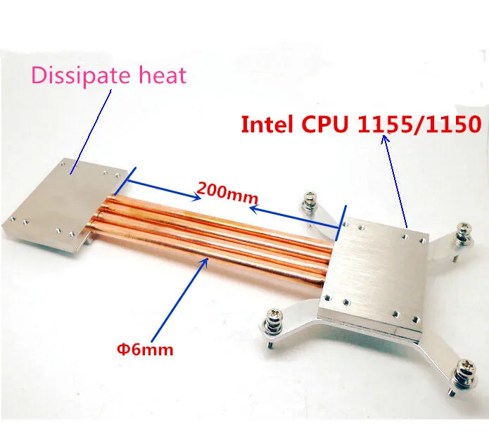 KOOLASON 6*120-300 мм ноутбук процессор видеокарта кулер эффективный Радиатор Теплопроводность медная трубка тепловая трубка