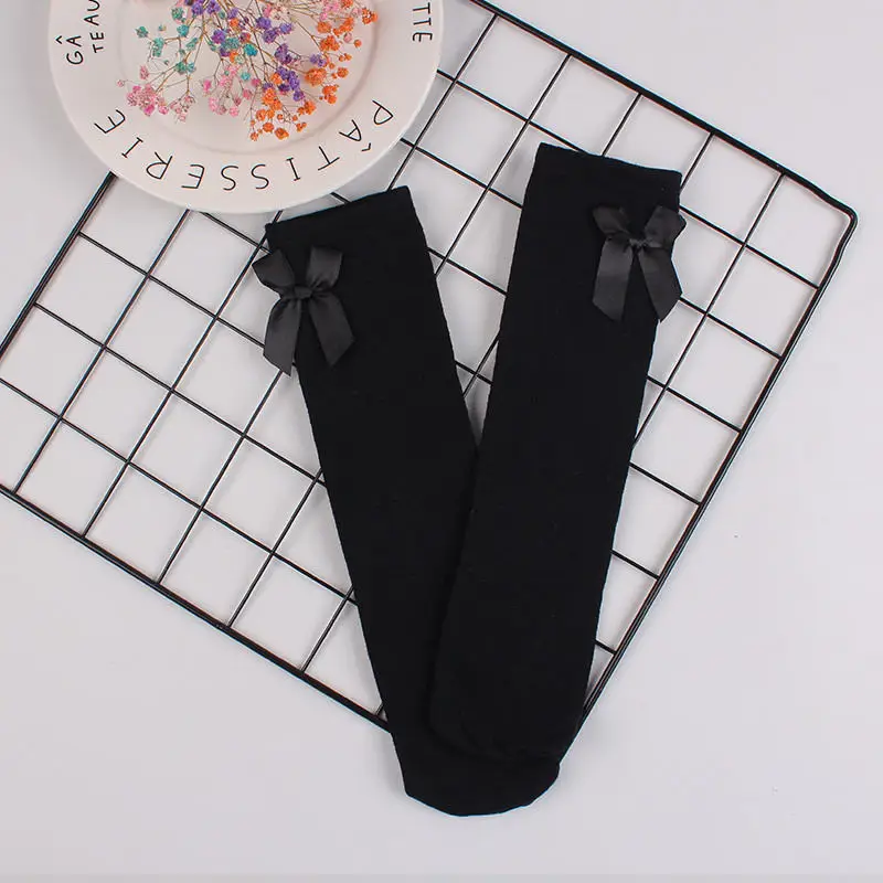 Kids Girls Leg Warmers Sweet Princess No Heel Stockings High Quality Knitted Cotton Baby Knee Pads Socks Bowknot Hollow Out Design (15)