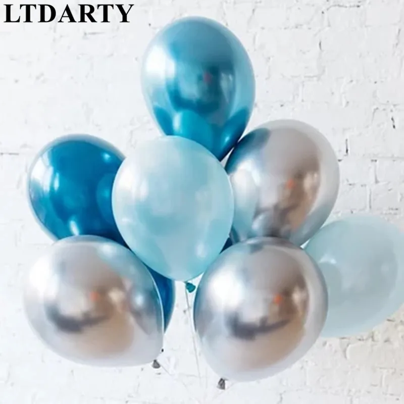 

Glossy Metal Pearl Latex Balloons 12" Thick Chrome Metallic Inflatable Confetti Balloons Globos Birthday Party Decoration