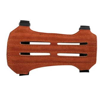 

1pc archery protective gear arm guard suede leather 4 hole for archery arm protector