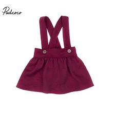 Комбинезон без рукавов для маленьких девочек Летняя Модная хлопковая юбка на подтяжках для детей 0-3 лет