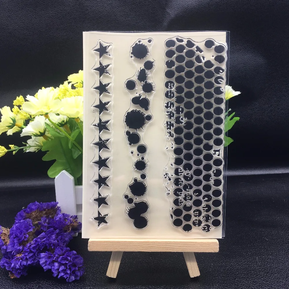 

Star/Dot Stamp Clipbook Transparent Silicone Rubber DIY Album Decorated Clear Stamp A46