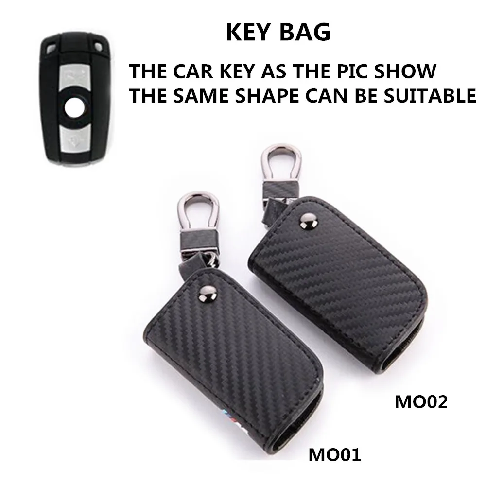 

1Pcs Black Carbon Fiber Car Remote Key Bag Case Holder Cover For Old X1 X5 1 2 Series