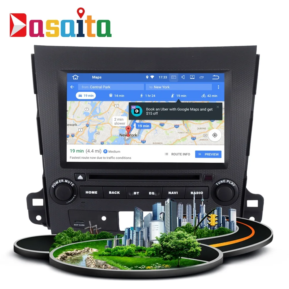 font b Car b font GPS android 7 1 1 GPS Navi for Mitsubishi Outlander