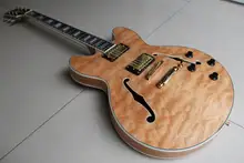 Wholesale New 4 String Jazz ES335 electric guitar ES 335 Model Semi Hollow In Natural Burst 120510