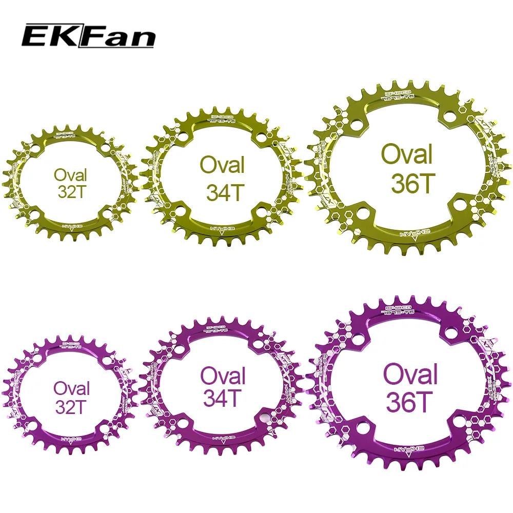Овальная Круглая звезда EKFan 104BCD XT 30T 32T 34T 36T|Шатун и передняя звездочка велосипеда|