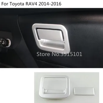 

car styling cover detector ABS matte right co-pilot Glove box front trim lamp trim panel 2pcs For Toyota RAV4 2014 2015 2016