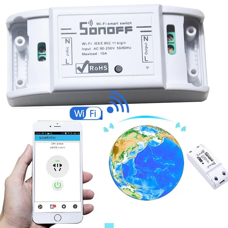 Беспроводной переключатель Sonoff dc220v с Wi Fi интеллектуальная Автоматизация дома
