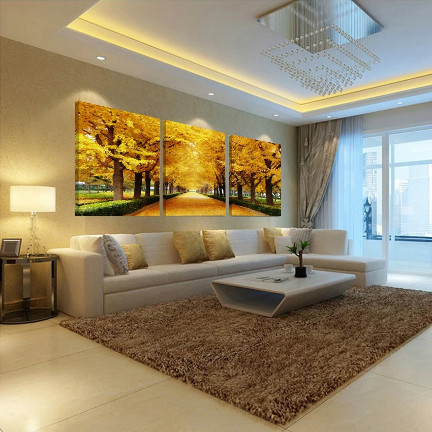 (no Frames) 3pcs Tree Pictures Home Decoration Wall Paintings For Bedroom Living Room Art Cheap Large Canvas Print Oil Painting | Дом и сад