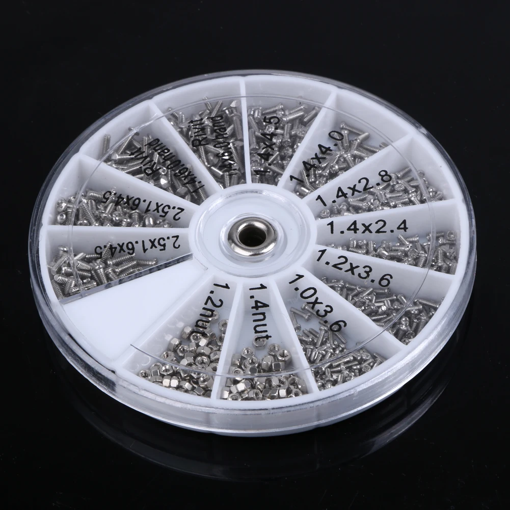 

12 Kinds 600Pcs/set of Stainless Steel Screws Electronics Nuts Assortment for Home Tool Kit M1 M1.2