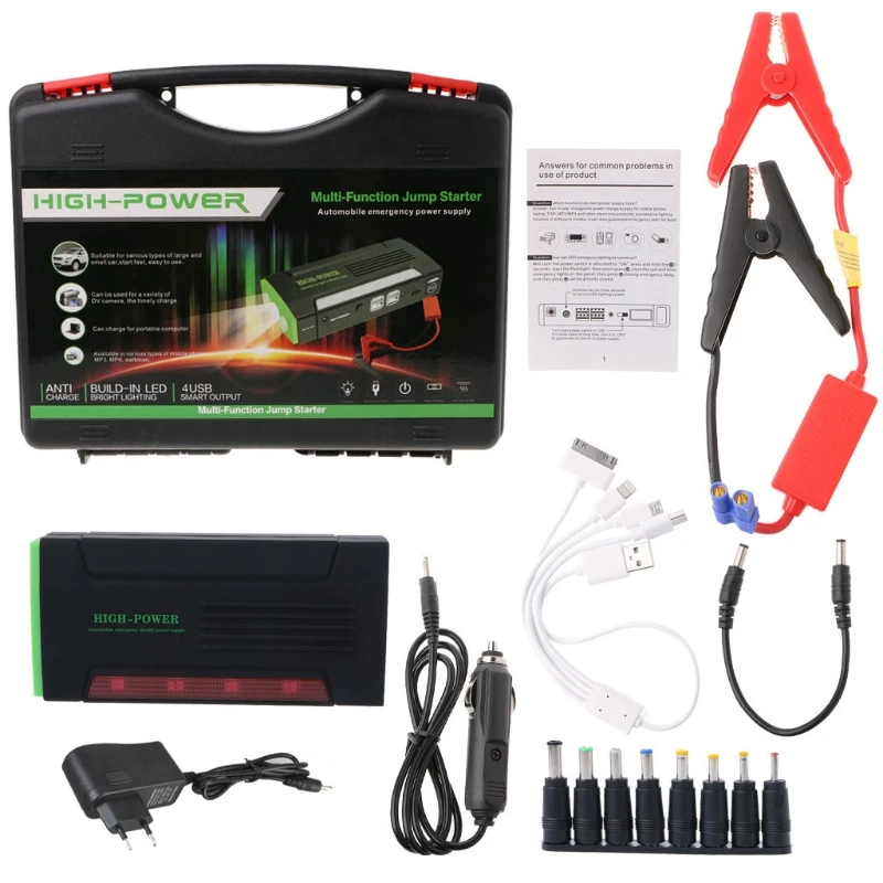 68000mAh Battery Charger Portable Mini Car Jump Starter Booster Power Bank 12V