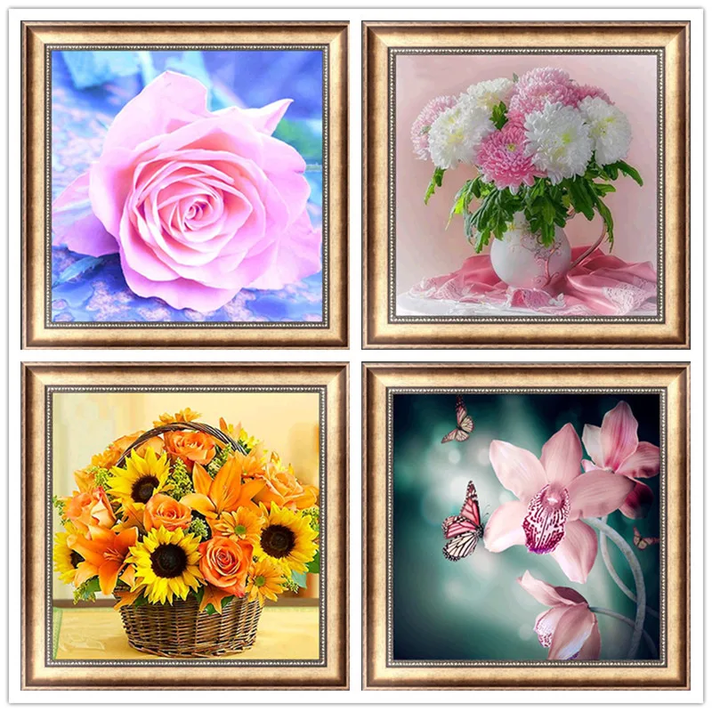 

5d diy flower diamond painting cross stitch kit diamond embroidery sunflower basket picture mosaic pattern home decoration gift