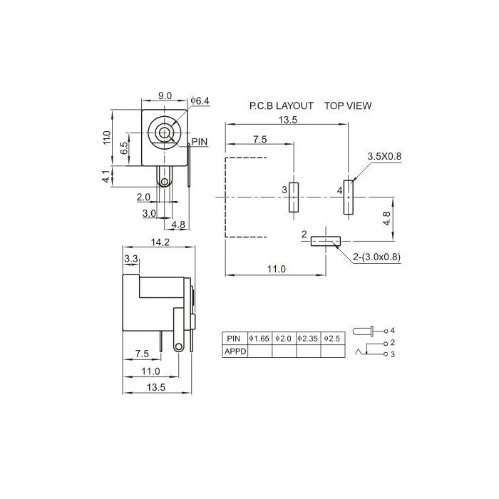 10 шт. DC-005 Черный DC разъем питания разъем DC005 5,5*2,5 мм 2,5 Разъем Круглый иглы