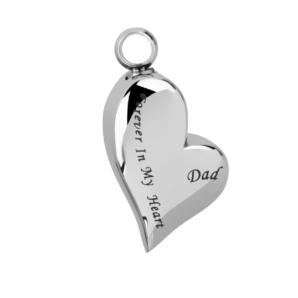 2 Pieces Stainless Steel Urn Cremation Pendant Mom / Dad Forever in My Heart