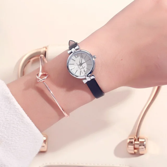 Kezzi брендовые модные трендовые женские кожаные кварцевые часы, женские простые студенческие часы с маленьким циферблатом и бантом для девушек, relojes mujer