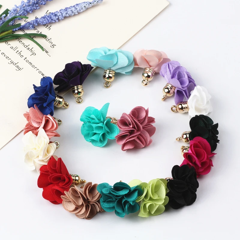 10pcs Mix Color Fabric Flower Tassel Pendants For Keychain Cellphone Straps Jewelry Charms Pendants Diy Sewing Accessories 10pcs Mix Color Fabric Flower Tassel Pendants For Keychain Cellphone Straps Jewelry Charms Pendants Diy Sewing Accessories