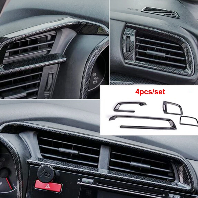For Honda FIT JAZZ Accessories 2014 2015 2016 Car Styling Chrome LHD Front Air Conditioner Vent Outlet Panel Cover Trim | Автомобили и