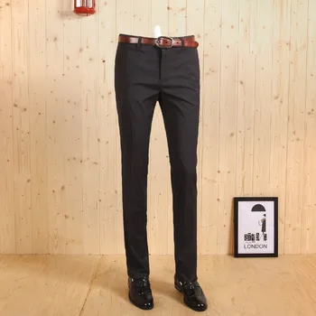 

DANDY HOMME HIGH QUALITY 2017 men spring autumn slim smart casual young man wedding groom suits long pants fashion grey pant