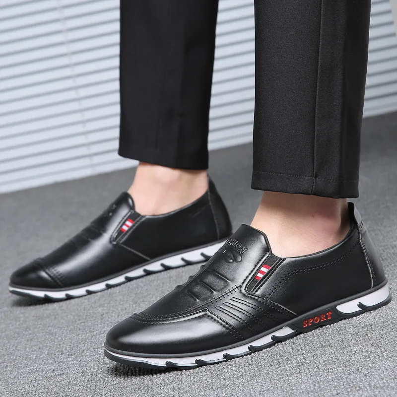 Printemps Conduite Hommes Mode Casual Été Chaussures Appartements Mocassins on Léger Patchwork Respirant brown Black Cuir En Slip wCY1nUq