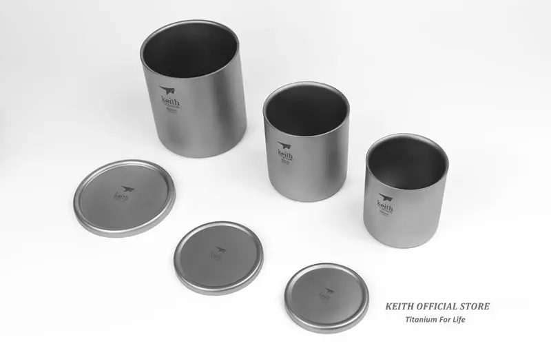 água tampa titânio drinkware acampamento ao ar