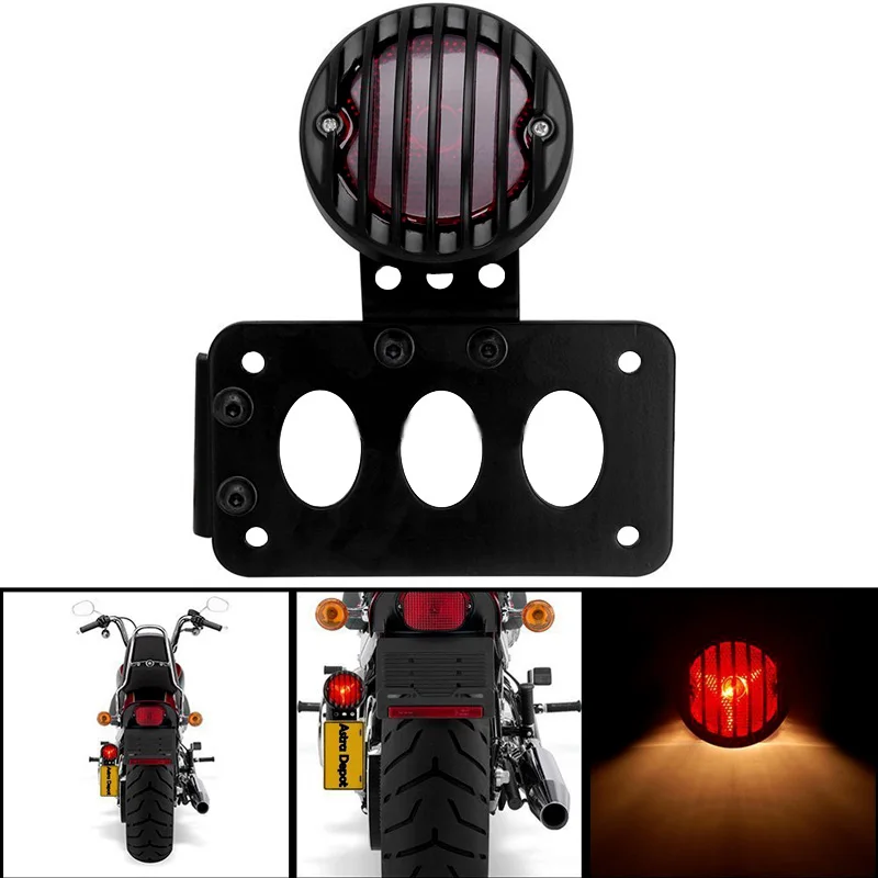 Nordson Motorcycle Bracket Taillight Side Mount Tail Light Brake For Harley Cruiser Bobber Chopper Street Standard Dirt Bike