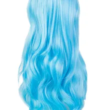 Косплей парик Fei-Show синтетический термостойкий 2" длинные волнистые небесно-голубые волосы Карнавальный костюм для Хэллоуина женский парик