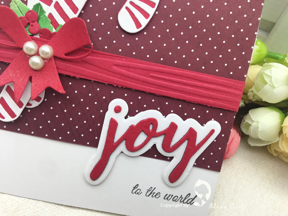 

AlinaCraft METAL CUTTING DIES word joy outline shadow letter English Scrapbook paper craft card album emboss knife punch art cut