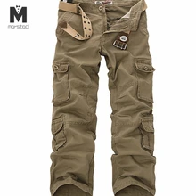 Mens Military Cargo Pants Multi-pockets Baggy Men Cotton Pants Casual Overalls Army Oustdoor Tactical Trousers no belts 46