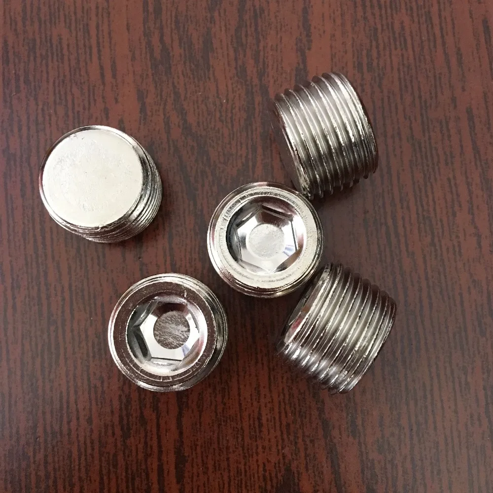 

5pcs 1/8" 1/4" 3/8" 1/2" BSP Male Thread Metal Internal Hex Head Socket Pipe Plugs Hexagonal Pipe Fittings