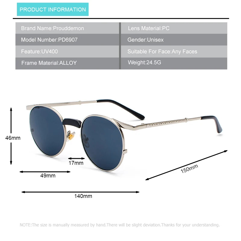 Prouddemon 2019 новое поступление круглые солнцезащитные очки Для женщин Винтажная, брендовая, дизайнерская очки Мода Óculos де золь UV400