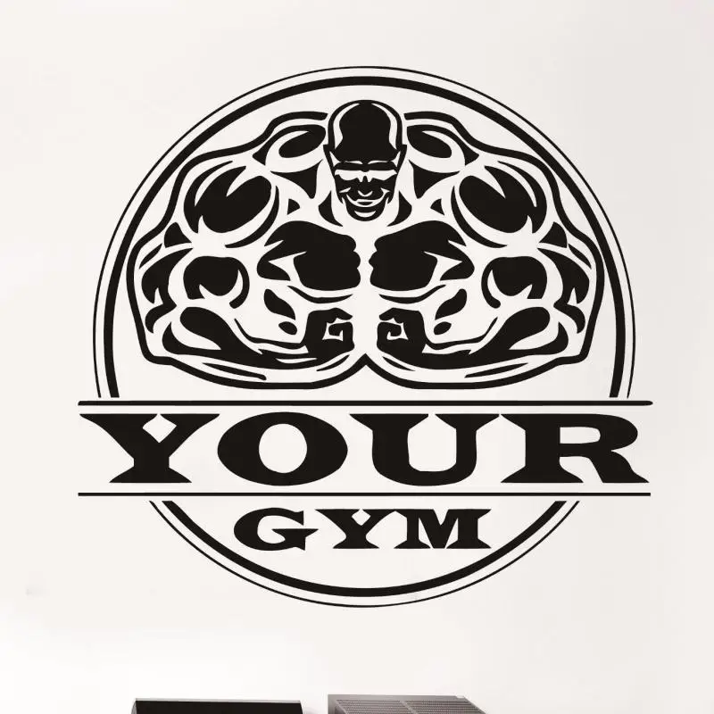 Dctal GYM wall sticker  Logo Name GYM Decal Posters Vinyl Wall Decals Pegatina Quadro Parede Decor Mural GYM Sticker 25