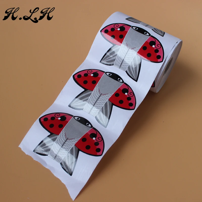 

2018 H.L.H 500pcs Roll Square Shape Adhesive Nail Form UV Gel Tip Extension Paper Holder Manicure Nail Art Tool For Acrylic