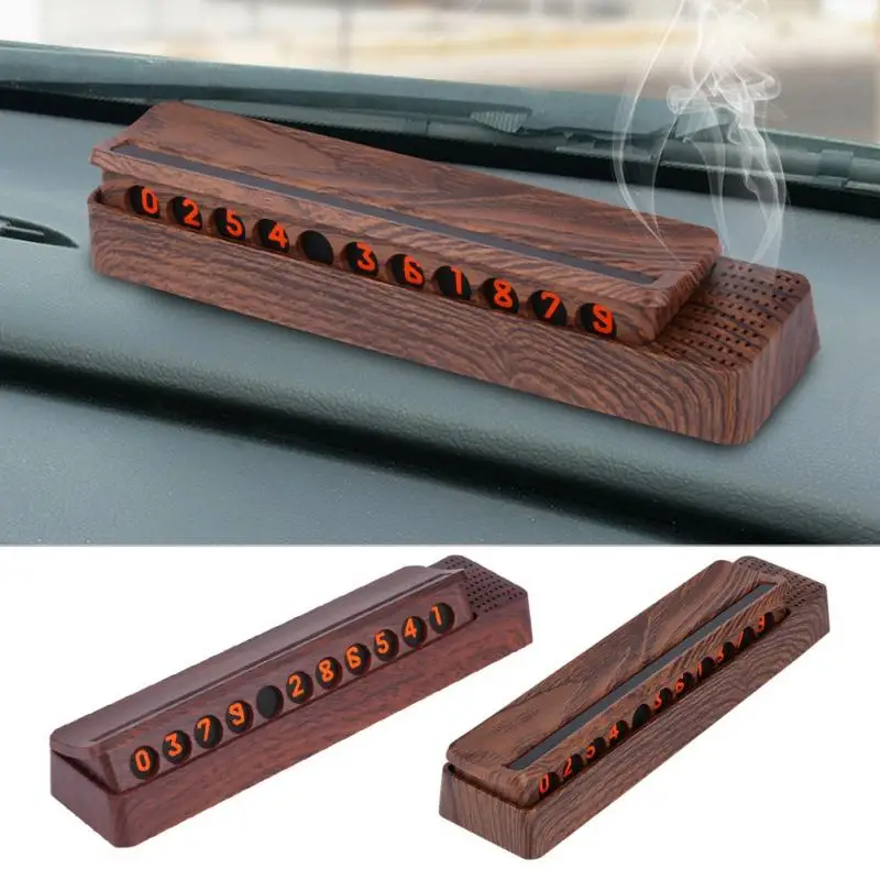 

Privacy Protection Car Temporary Parking Card Hidden Phone Number Plate Holder Air Fresher