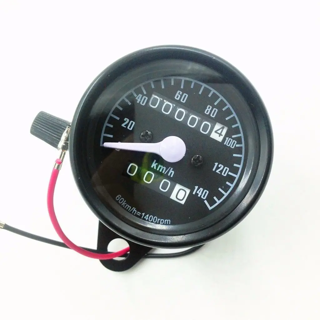 

Black Retro Vintage Motorcycle Odometer Speedometer Gauge Cafe Racer VT GN CB