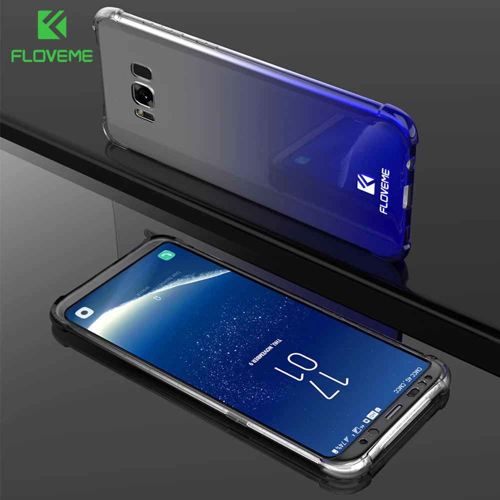 Floveme углы капля противоударный чехол для Samsung S8 360 защиты ясно перед компьютером
