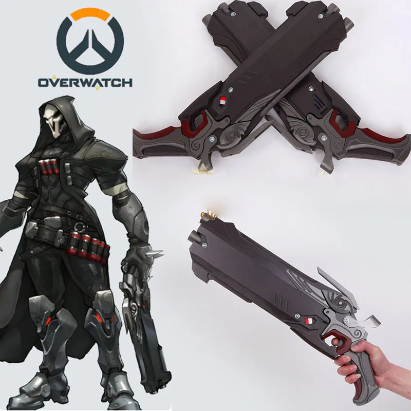 Горячая игра OW над и Смотреть Жнец оружие смолы Hellfire 2 дроби пистолеты Косплей Опора 2 пушки