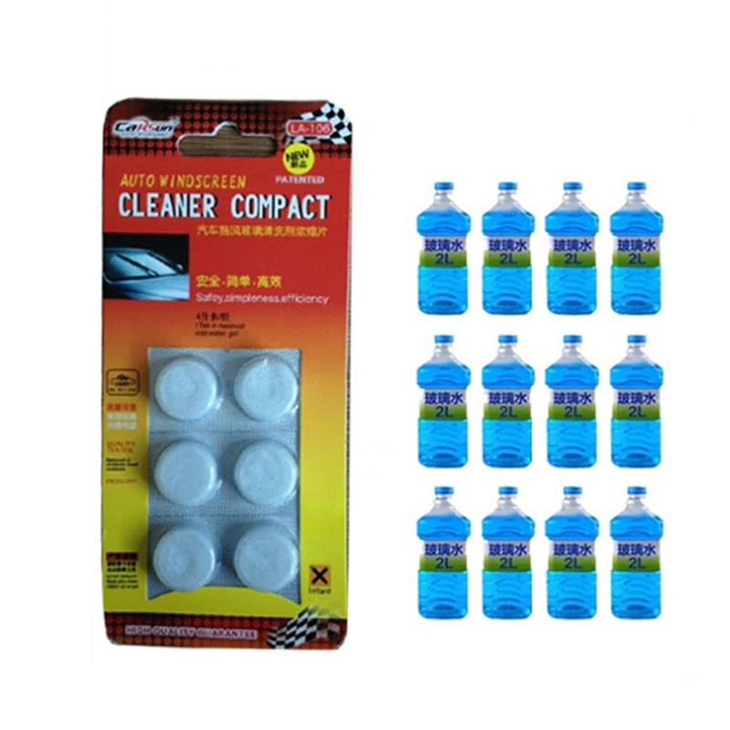 

6pcs Car Solid Wiper Cleaner Compact Auto Car Windshield Glass Cleaner