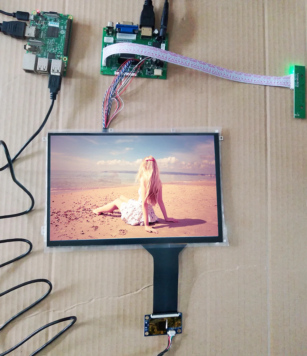 10,1 дюймов 1280*800 ips сенсорный ЖК-комплект USB 5 В Поддержка Win7 8 10 Raspberry Pi Android Linux промышленное оборудование 10 пальцев Touch