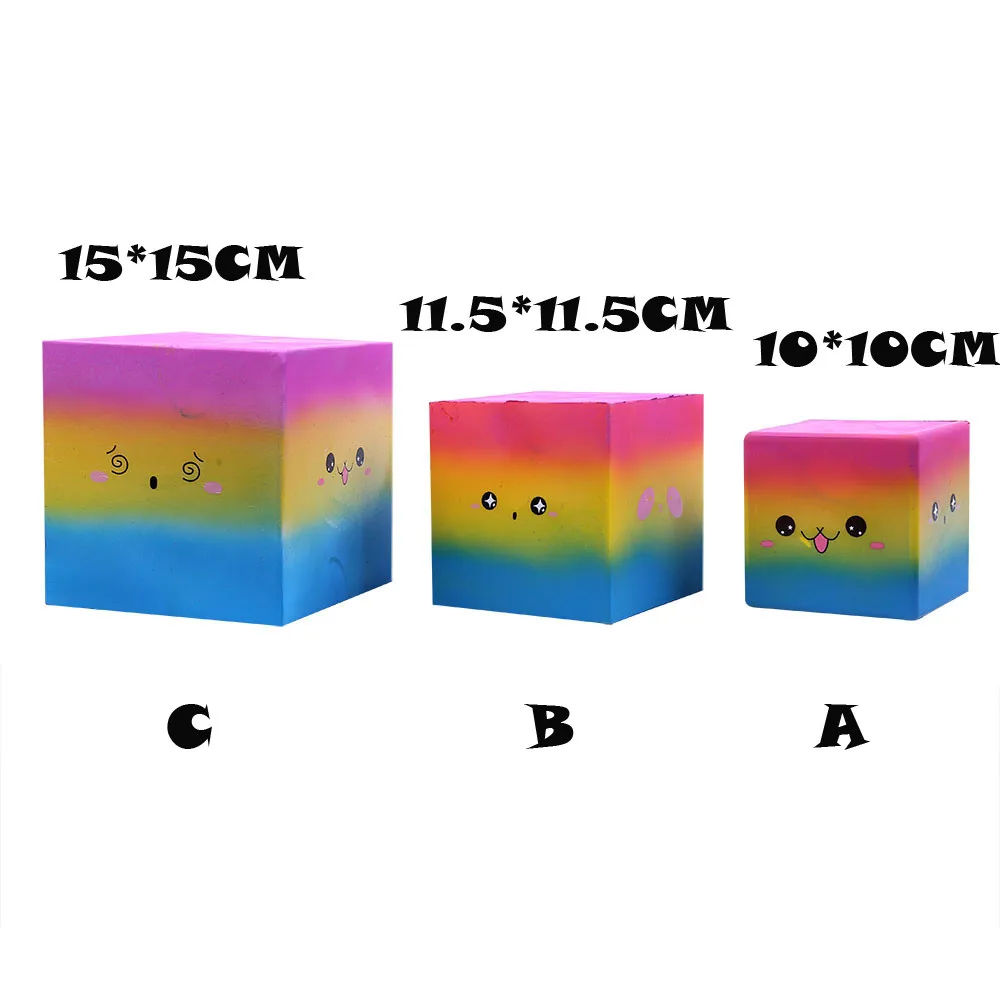 Горячая смайликон квадратный снятие стресса ароматизированный медленно поднимающийся игрушка для детей сжимаемые игрушки маленький куб