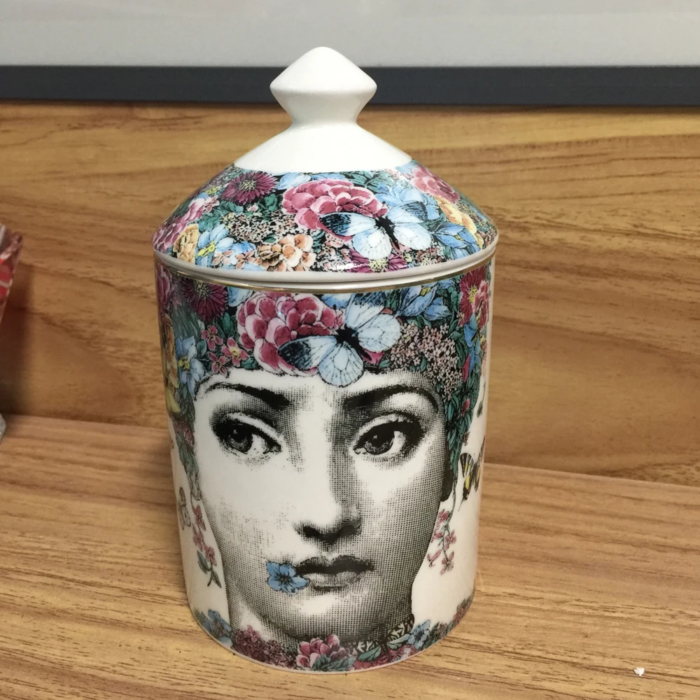 Подсвечник Fornasetti, ручная работа, кувшин для свечей, ретро, Lina, банка для хранения лица, керамическая банка для дома, изысканный керамический Декор