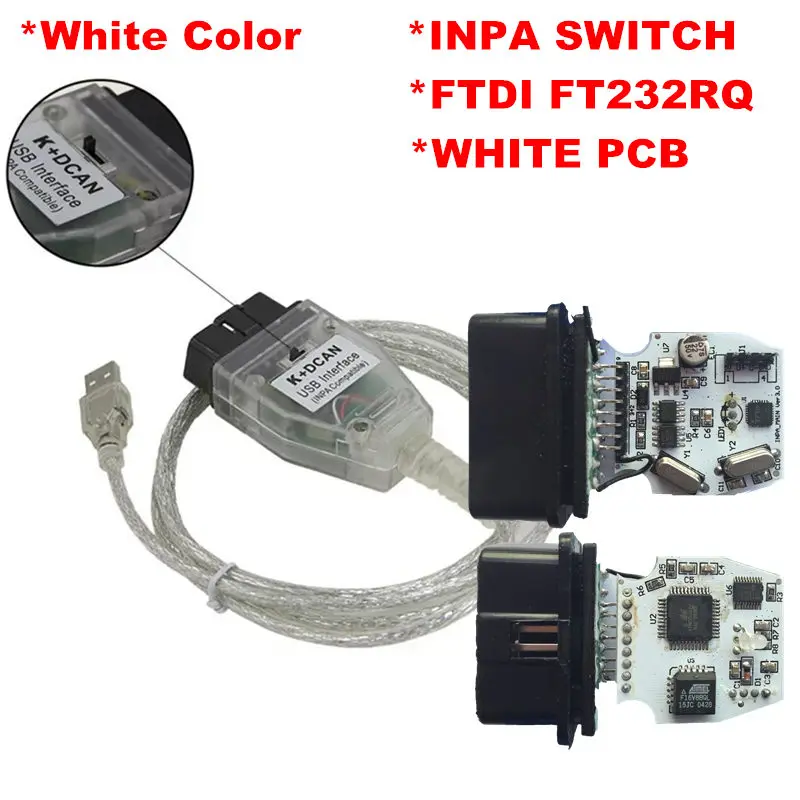 FTDI FT232RQ FT232RL для BMW INPA K+ DCAN с функцией переключателя простая работа K CAN INPA DIS SSS NCS кодирование для BMW серии - Цвет: INPA Swicth White RQ