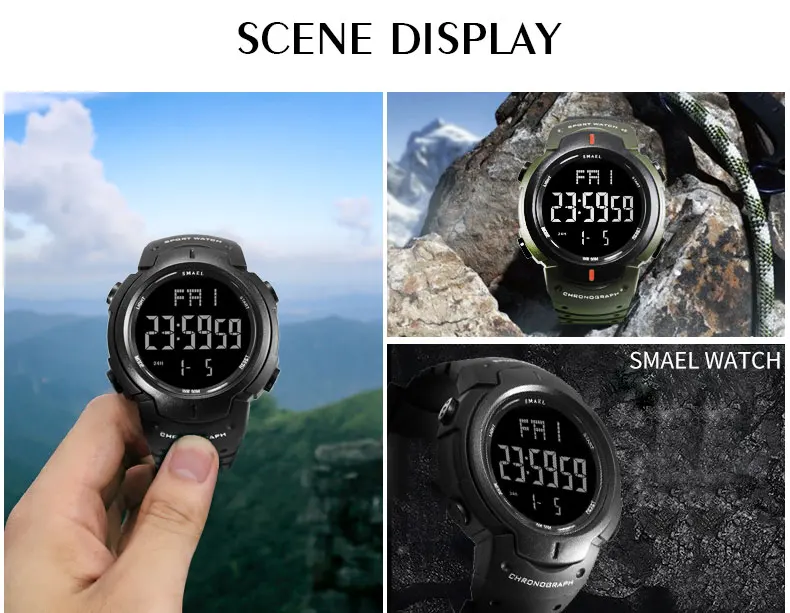 SMAEL военные часы армейские модные часы мужские большой циферблат S Shock Relojes Hombre повседневные спортивные часы 0915 светодиодный цифровые часы для мужчин